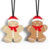 Christmas Chew Necklaces for Sensory Kids, Silicone Gingerbread Man Teething Necklace for Babies Toddlers Adults & Moms, Ideal Chewelry Toy for Autism ADHD Anxiety Fidget Relief (2Pack)