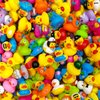 Abincee 30/50PCS Assortment Rubber Ducks Bath Toys with Storage Net,Soft Baby Shower Accessories Bathtub Toy Organizer Pool Toys for Toddlers (50)