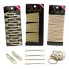 Dofash Hair Clip Set, 102 Counts Set Braided Hair Clips For Women (Bobby Pins 60pcs + Hyper Elastics Ties 30pcs + Snap Hair Clips 12PCS - Blonde)