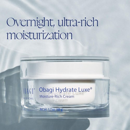 Obagi Hydrate Luxe Ultra-Rich Facial Moisturizer – Non-Comedogenic with Tara Seed Extract and Biomimetic Peptides – Intensive Night Face Cream for Dry, Sensitive or Aging Skin – 1.7 oz