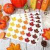 Whaline 500Pcs Fall Maple Leaf Stickers 5 Colors Glitter Autumn Decals Shinny Self Adhesive Labels for Thanksgiving Party Cards Seal Envelopes Home Window Door Supplies