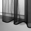 KOUFALL Bathroom Window Curtains for Shower Set of 2 Panels Black and White Sheer Ombre Short Curtains for Kitchen Bedroom Small Windows, 42 x 45 Inch Length