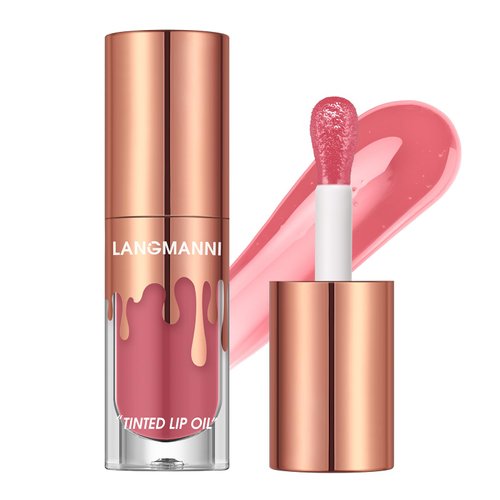 LANGMANNI Tinted Lip Oil, Vibrant High-Shine Moisturizing Lip Care, Six Distinct Shades With Versatile & Cruelty-Free 0.24 Fl oz (#02, 0.25 Fl Oz (Pack of 1))