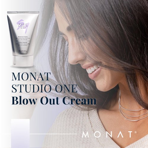 MONAT Studio One Blow Out Cream - Anti Frizz Hair Care/Hair Cream Helps Smooth and Soften Hair While Using Heat Hair Styling Products. Thermal/Heat Protectant For Hair - Net Wt. 118 ml / 4 fl. oz.