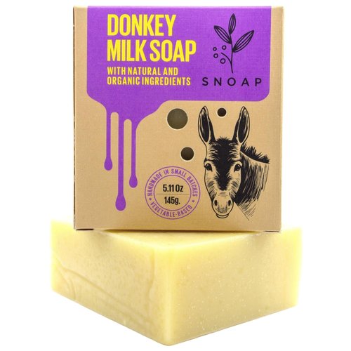 Unscented Soap Bar for Body & Face - Made with Donkey Milk, Natural and Organic Ingredients. Gentle Soap – For All Skin Types – 5oz Bar