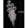 Bridal Floral Crystal Hair Piece Hair Comb Silver Tone 2350