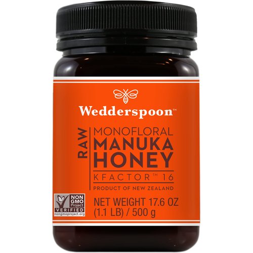 Wedderspoon Raw Premium Manuka Honey, KFactor 16, 17.6 Oz, Unpasteurized, Genuine New Zealand Honey, Traceable from Our Hives to Your Home