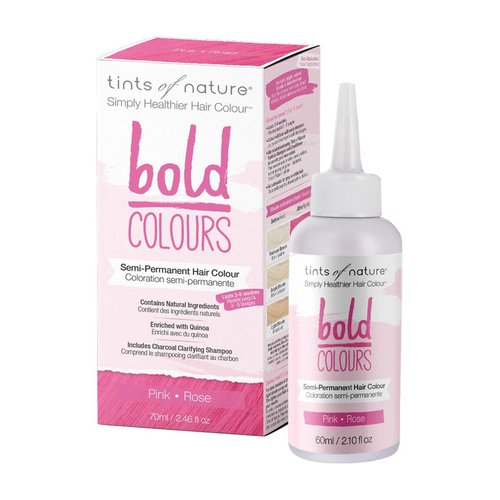 Tints of Nature Bold Colour Pink Semi-Permanent Hair Dye, Ammonia-Free and Damage-Free Colouring,...
