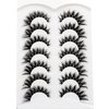 Poolunch False Eyelashes Fluffy Cat Eye Look 8D Crossed Wispy Natural Faux Mink Lashes Fake Eyelashes 7 Pairs Pack