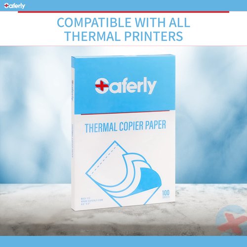 Saferly Tattoo Stencil Transfer Thermal Printer Paper for Tattooing with 4 Layers, Vegan Friendly, Vegan Friendly Tattoo Supplies, 8-1/2” x 11”, Box of 100 Sheets