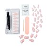 KISS Salon X-tend, Press-On Nails, Nail glue included, Gloria', Light Beige, Medium Size, Almond Shape, Includes 30 Nails, 5Ml Led Soft Gel Adhesive, 1 Manicure Stick, 1 New Mini File, New Prep Pad