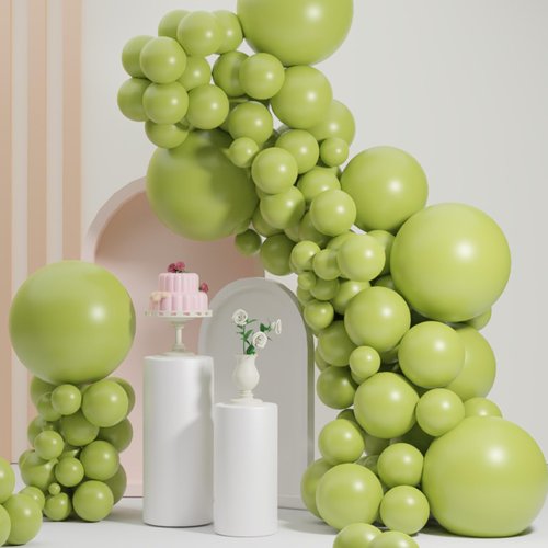 Green Balloons Different Sizes, Scmdoti Teender Green Balloons 18 12 10 5 Inches, Green Balloon Garland Arch for Wild One Party Birthday Baby Shower Bridal Shower Wedding Decorations(Tender Green)