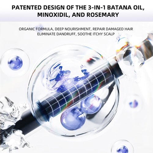 Batana Oil For Hair Growth - 3in1 Hair Serum, 4.2 oz, Batana Oil + Minoxidil + Rosemary, For Thinning Hair & Scalp Care