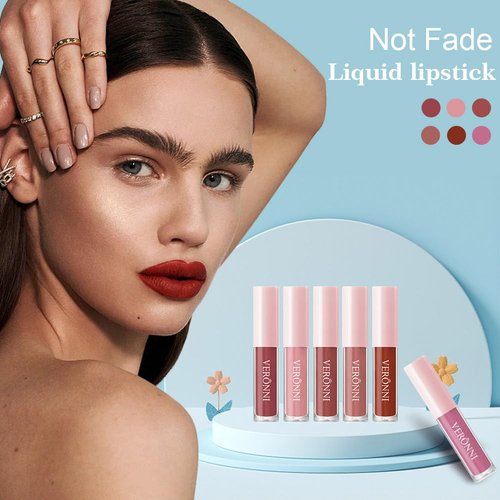 CHARMFORYOU 6Pcs Matte Liquid Lipstick Set，Long-Lasting Wear Non-Stick Cup Not Fade Waterproof Lip Gloss Set Lipstick for Women(Group A)