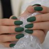 CoolNail fashion Ballerina Coffin Fake Nails Matte Green Flat Pree on False Nail Tips Daily Wear Faux Ongle Free Sticker