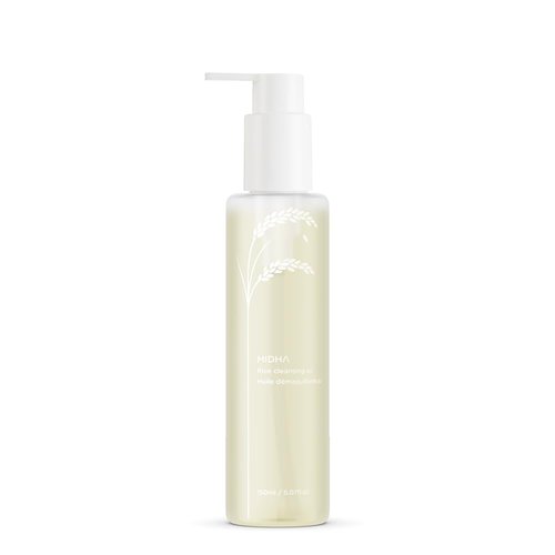 MIDHA Rice Cleansing oil for clean and mild wash for face, non greasy and light texture, quick emulsifying rice bran oil, quick and easy makeup remove