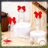 Skylety 12 Pack Baseball 2025 Senior Night Gifts 13.5 oz Plastic Baseball Cup with Lid and Straw Bow Decorated Senior Night Gifts Clear Reusable Tumbler Water Bottles for Sports Team
