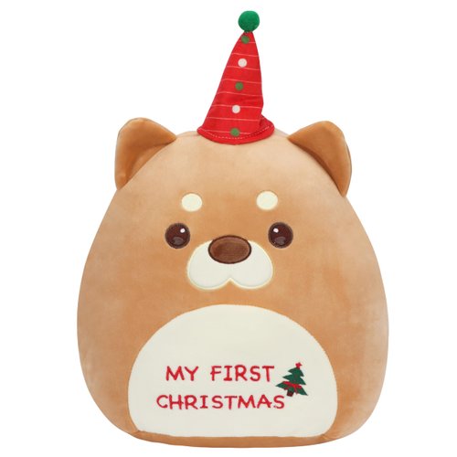 Cuteoy Baby's First Christmas Corgi Plush Pillow Cute Plush Toy Soft Dog Stuffed Animal Plushies for Girls Boys Birthday
