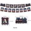 Train Party Decorations Retro Train Birthday Party Supplies Includes Train Happy Birthday Banner, Cake Topper, Cupcake Toppers, Balloons for Train Party Vehicle Party Decorations