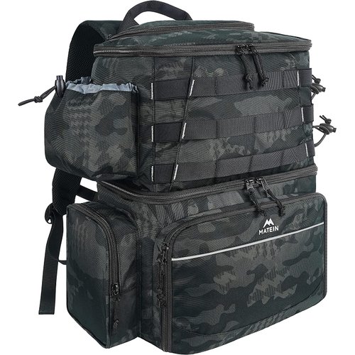 MATEIN Fishing Backpack Tackle Box, Water Resistant Fishing Storage Bag with Rod Holders & Cooler, Fishing Gear Gifts for Men
