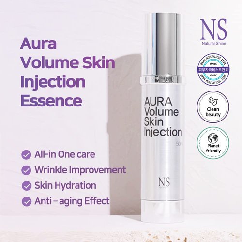 NS BEAUTY Aura Volume Skin Injection | Improvement Of Volume Elasticity | High-content Peptide Liposomal Adenosine | With Green Tea Pomegranate Jojoba And Lavender Oils (1.6 fl oz)