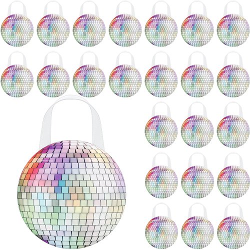 Shihanee Sport Party Favor Bags Ball Themed Party Goody Candy Bags Sport Game Treat Bags Baseball Football Basketball Soccer Non Woven Gift Bags Sport Theme Party Supplies (Disco,24 Pcs)