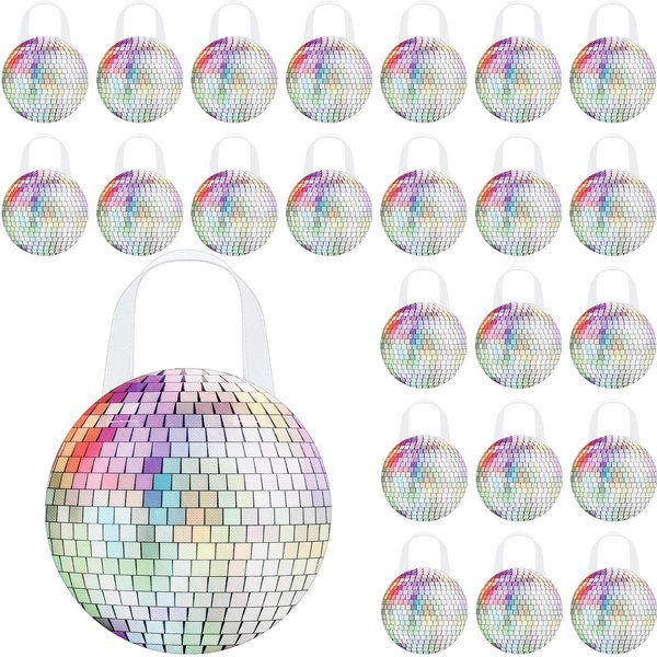 Shihanee Sport Party Favor Bags Ball Themed Party Goody Candy Bags Sport Game Treat Bags Baseball Football Basketball Soccer Non Woven Gift Bags Sport Theme Party Supplies (Disco,24 Pcs)
