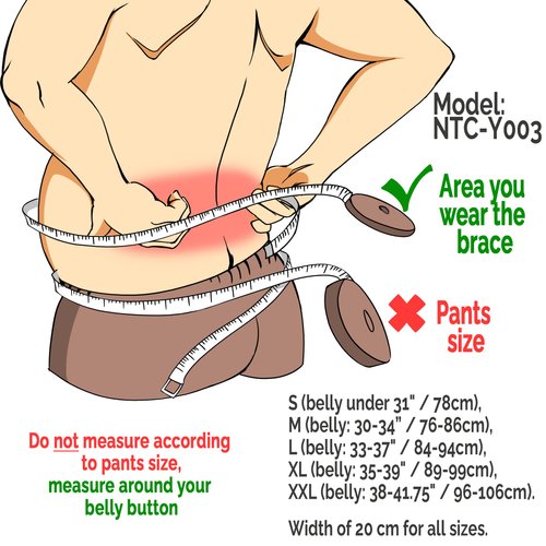 NeoTech Care Lumbar Brace with Removable Pants Clips & Detachable Suspenders - Back Support Belt - Adjustable, Light, Breathable - Shoulder Holsters - Work, Posture - Black (Size S)