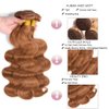 Light Brown Human Hiar Bundles Color 30 Body Wave Bundles Double Weft Brazilian Virgin Remy Hair Extensions Color 30 Bundles Human Hair Weave Brown Body Wave Bundles 24 26 28 inch