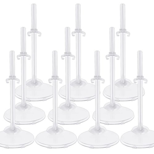 LNQ LUNIQI 10Pcs Doll Stand Transparent Doll Display Holder Action Figure Display Rack Doll Model Support Frame Accessories