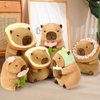 Ditucu Cute Capybara Plush Pillow with Wearable Toast Headgear Stuffed Animals Bread Capibara Plushies Toys Gifts for Kids 11 inch