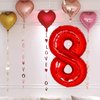 40 Inch Giant Red Number 8 Balloon, Helium Mylar Foil Number Balloons for Birthday Party, 8th Birthday Decorations for Kids, Anniversary Party Decorations Supplies (Red Number 8)