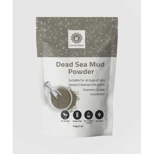 Hebhac Herbs Dead Sea Mud Clay Powder for Facial Mask for Men & Women -114g - Natural Facial Cleanser, Skin Tightening, Blackhead Remover- Natural Mud clay powder