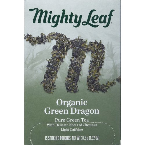 Mighty Leaf Tea Organic Green Dragon Hand-Stitched Tea Bags, 15 ct