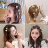YKZFUI 10Pcs Small Mini Pearl Claw Clips with Flower Design, Hair Pins Hair Accessories for Women Girls, Bridal Wedding