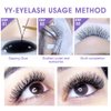 NATUHANA YY Eyelash Extension 0.05mm D Curl 9-15mm Mixed Makeup Tray Lash Supplies Premade Fans Y Shape Volume Lash 12Raws/Case Premium Faux Mink False Lash Extensions (9-15 MIX, black ;0.05 D)