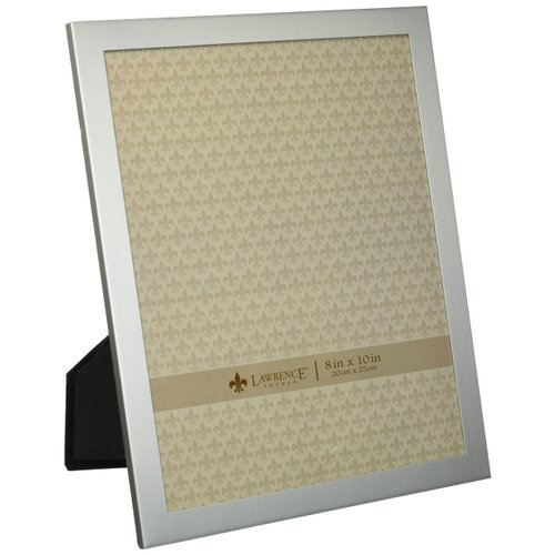 Lawrence 230180 8-Inch x 10-Inch Metal Brushed Silver Picture Frame