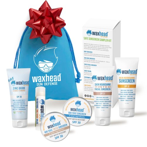 Waxhead Sampler Kit - Coral Reef Safe Sunscreen for Kids Sunscreen Travel Size Sunscreen TSA Approved Biodegradable Sunscreen, Environmental Friendly Sunscreen, Mineral Sunscreen Zinc Oxide