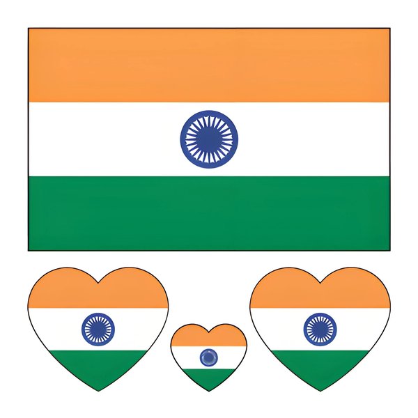Indian Flag Tattoos,10 Sheets India Flag Temporary Face Tattoos Stickers,40 Pcs Waterproof Sweat Sports National Flag Removable Fake Tattoos For Men Kids Women(India)
