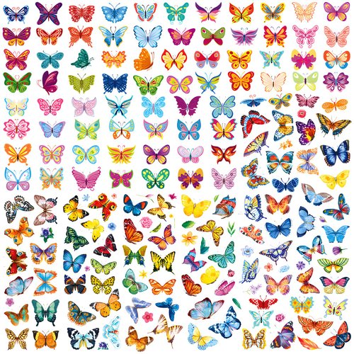 20 Sheets Butterfly Tattoo Stickers, Colorful Waterproof Temporary Tattoo Stickers, Stickers Decoration Party Favors Gifts for Kids Women Girls