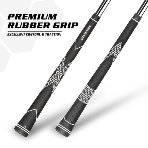 CHAMPKEY Premium Rubber Golf Grips 13 Pack | High Traction and Feedback Rubber Golf Club Grips | Choose Between 13 Grips with 15 Tapse and 13 Grips with All Kits