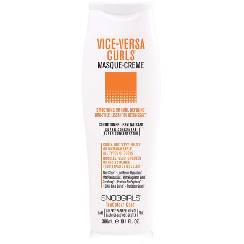 SNOBGIRLS VICE-VERSA CURLS Masque-Crème (Curly Hair Conditioner) Duo-Style: Smoothing or Curl Defining for Curly, Dry, Wavy, Frizzy, Unmanageable Hair, All Types of Curls, Phyto-Vegan, New Fragrance