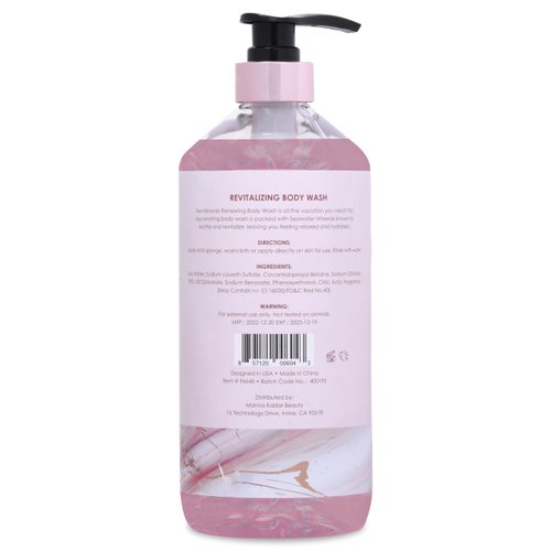 Manna Kadar Beauty Dead Sea Minerals Revitalizing Body Wash, Pomegranate - Clean, Soothe, Revitalizes, Rejuvenates Skin, Hydrates, Shower Gel