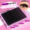 Yawamica Fluffy Lash Clusters Thick 200D Volume Eyelash Clusters 14-20mm Wispy Individual Lashes D Curl Cluster Eyelash Extensions 240pcs DIY Lash Extension for Beginners