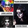 CAHIUYOA 3PCS Clown Makeup Cream Black White Red Eye Black Stick Face Body Paint Stick,Professional Joker Zombie Vampire Skeleton SFX Cosplay Halloween Makeup