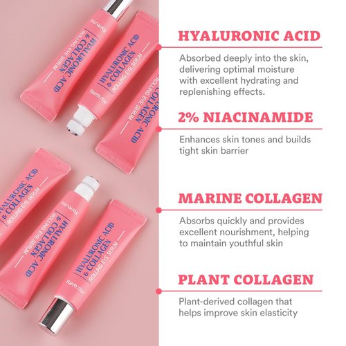 Farmstay Hyaluronic Acid & Collagen Rolling Eye Serum for Dark Circles and Puffiness -Puffy Eye Bags Fine Lines Dark Circles and Wrinkles Correction Eye Serum-3rolls-on Korean Eye Cream 0.84 Fl Oz