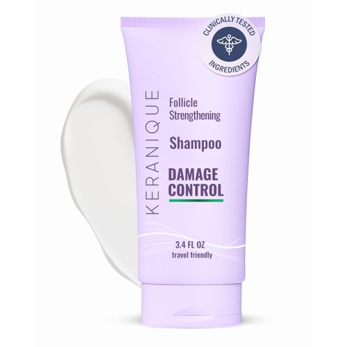 Keranique Shampoo For Dry Damaged Hair - Damaged Hair Shampoo w/Keratin for Women - Sulfate-Free Anti-Hairfall Control Shampoo, Best for Frizzy, Thinning, Prone to Breakage Hair - Deep Repair