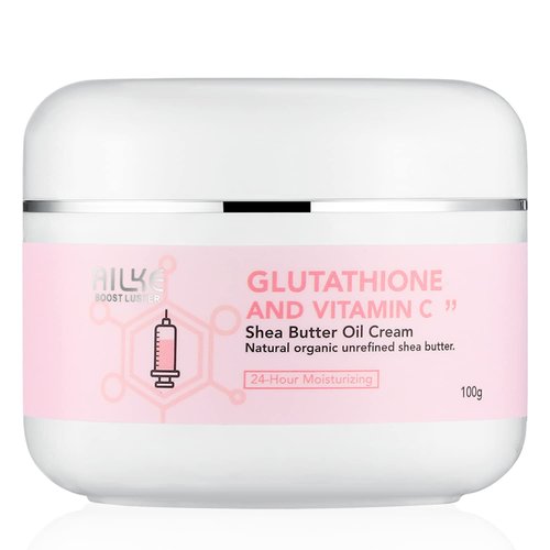 AILKE Organic Unrefined Shea Butter Oil Cream, Daily Skin Moisturizer For Face & Body, Soften, Smooth & Boost Radiance, Alleviates Dryness, With Glutathione And Vitamin C, 3.5 oz