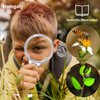 Homgaty 10 Pcs Magnifying Glass for Kids, 10X 5X Mini Handheld Magnifier, Small Magnify Glasses Lens with 10 Lanyard for School Students Outdoor Explorer, Science Observation and Seniors Reading