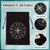 CREATCABIN 2Pcs Black Tarot Storage Bag Thick Velvet Packing Pouches 12 Constellation Symbol Drawstring Bag Protective Card Board Game Embroidery for Tarot Dice Card Jewelry Crystal Pouch